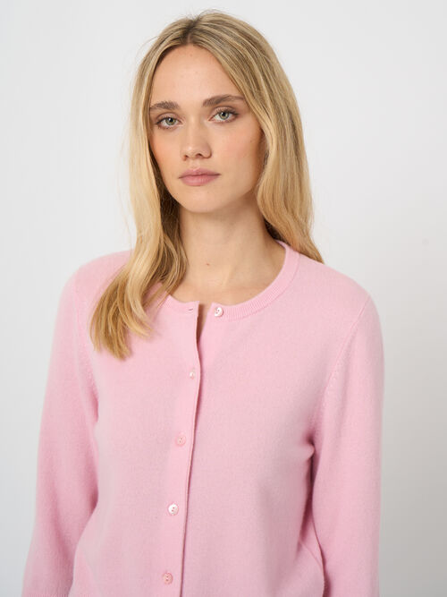 Organic cashmere cropped cardigan