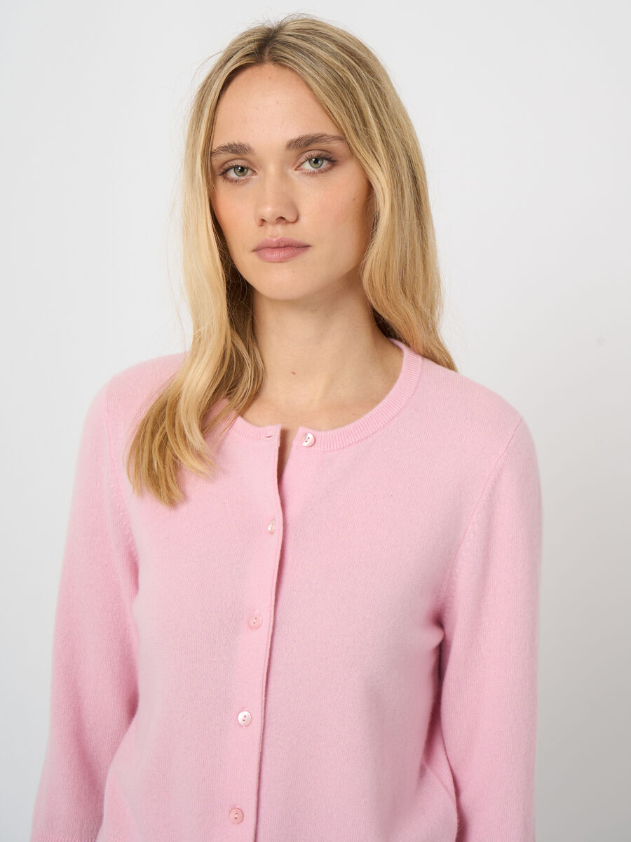 Organic cashmere cropped cardigan image number 1