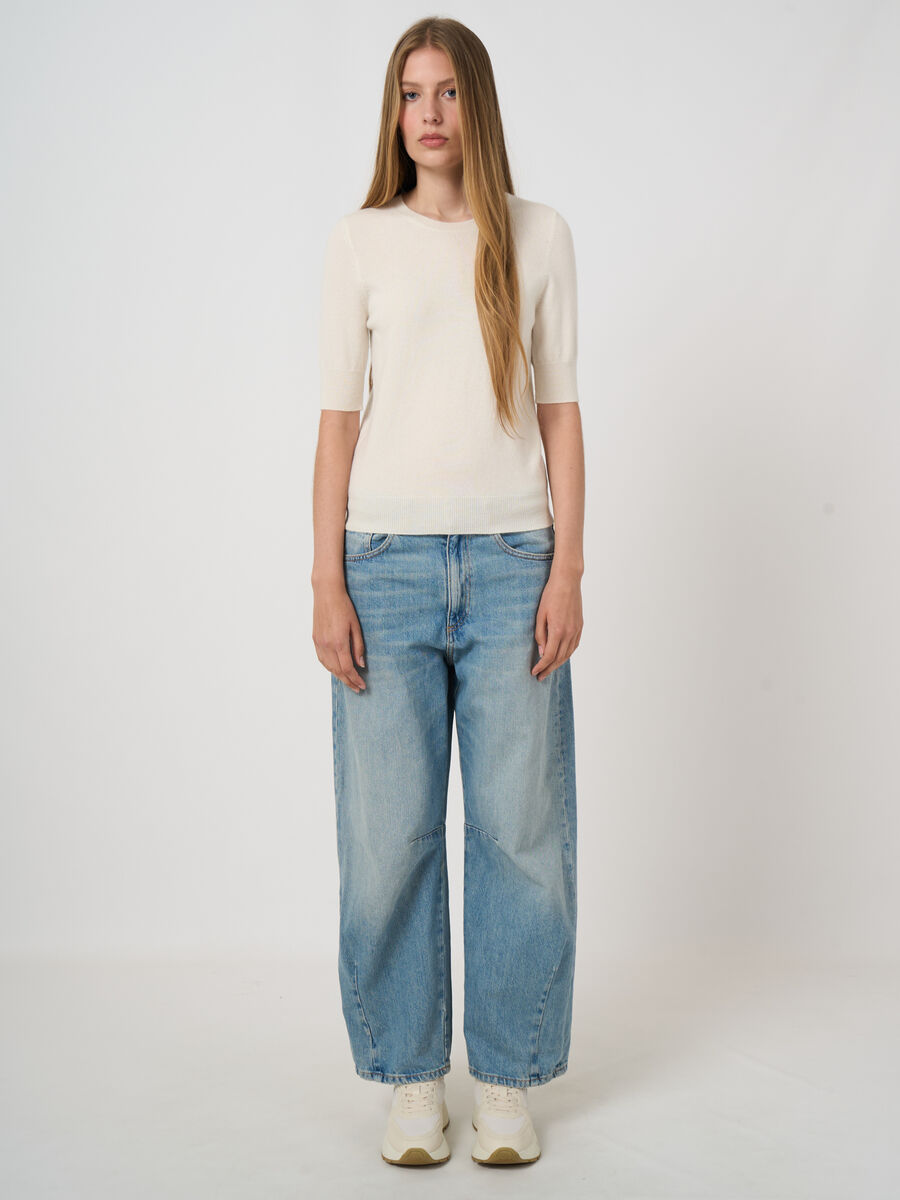 Feinstrick-Kaschmirpullover mit kurzen &Auml;rmeln image number 3