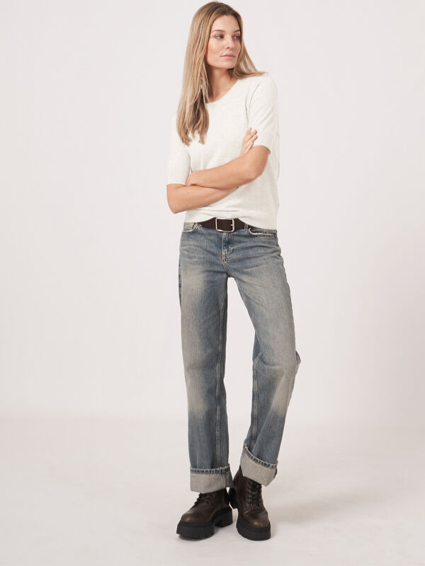 Basic Kurzarm-Pullover aus Bio-Kaschmir image number 4