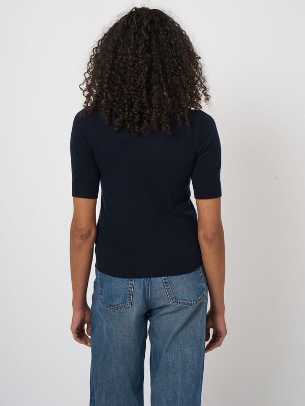 Women&rsquo;s short sleeve organic cashmere sweater image number 3