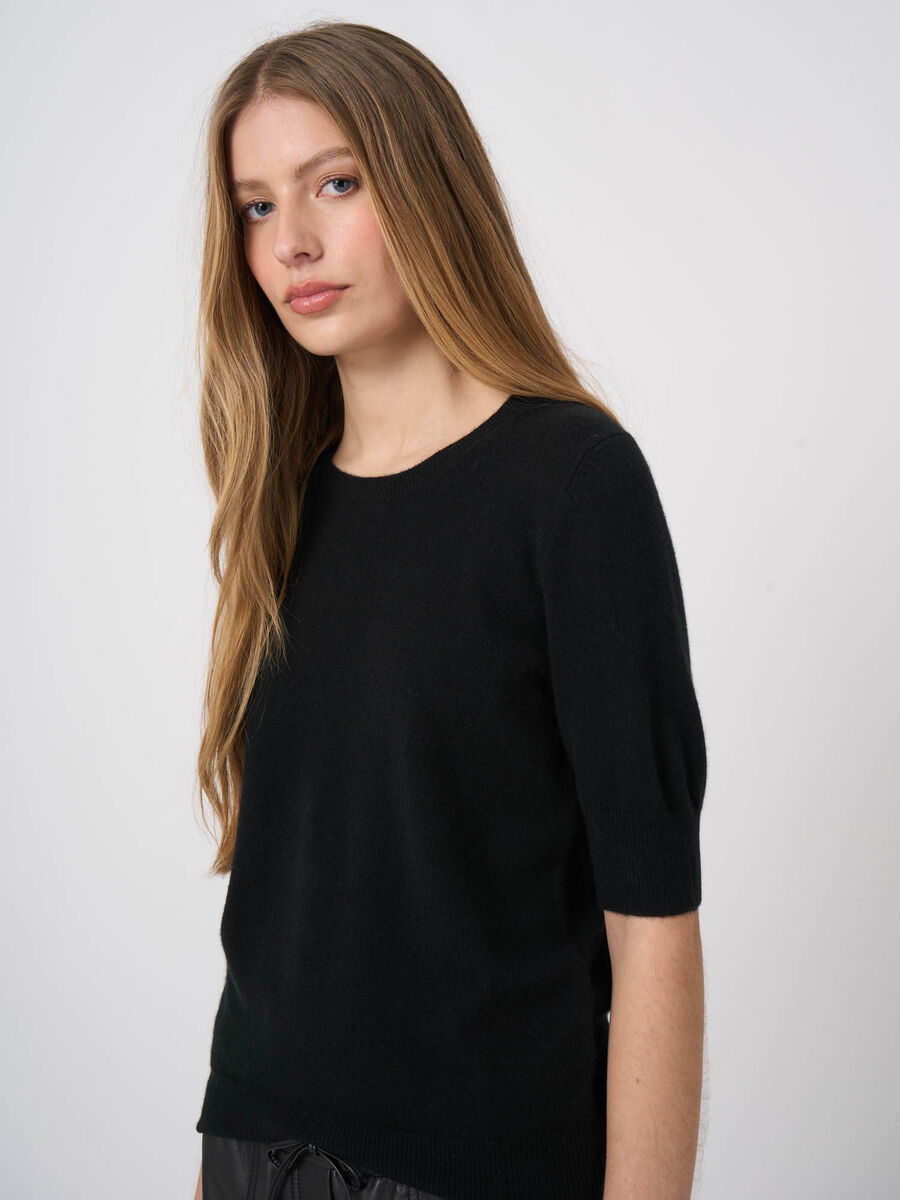Women&rsquo;s short sleeve organic cashmere sweater image number 1