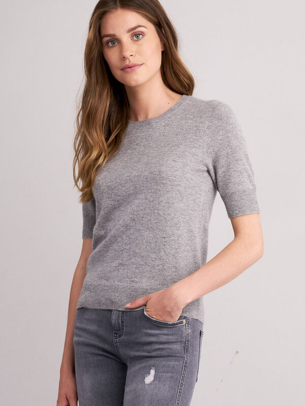 Women\'s Basic short sleeve organic cashmere sweater | REPEAT cashmere