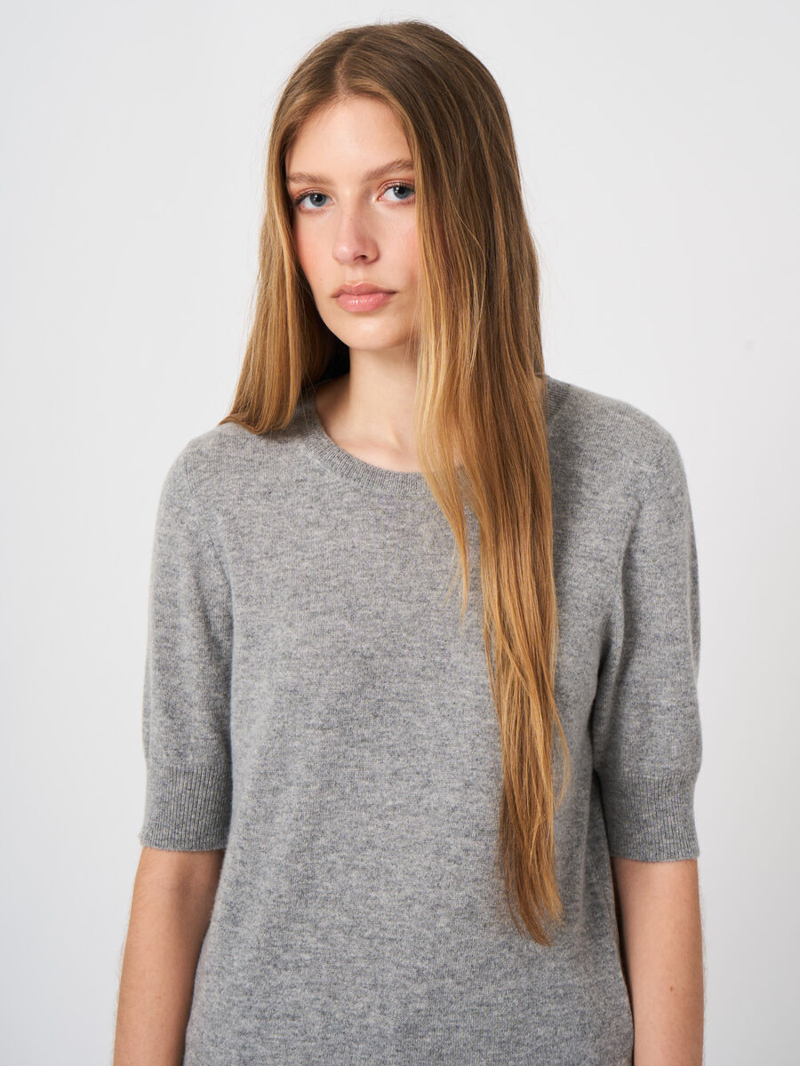 Women&rsquo;s short sleeve organic cashmere sweater image number 0