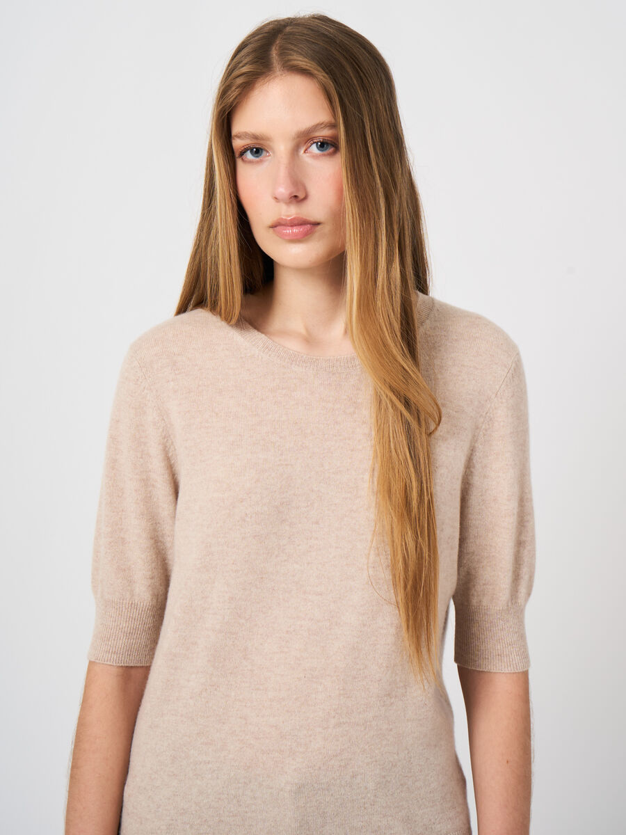 Pull femme en cachemire bio manches courtes image number 0