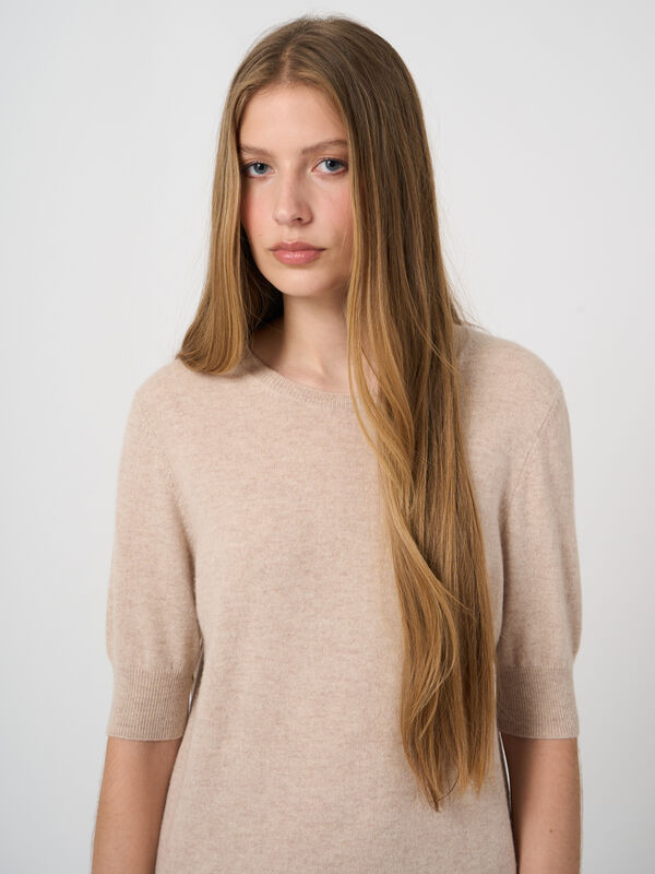 Slim Short-Sleeve Organic Cashmere Sweater image number 0