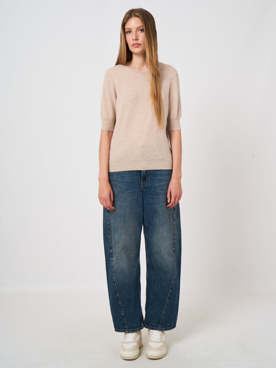Pull femme en cachemire bio manches courtes image number 3