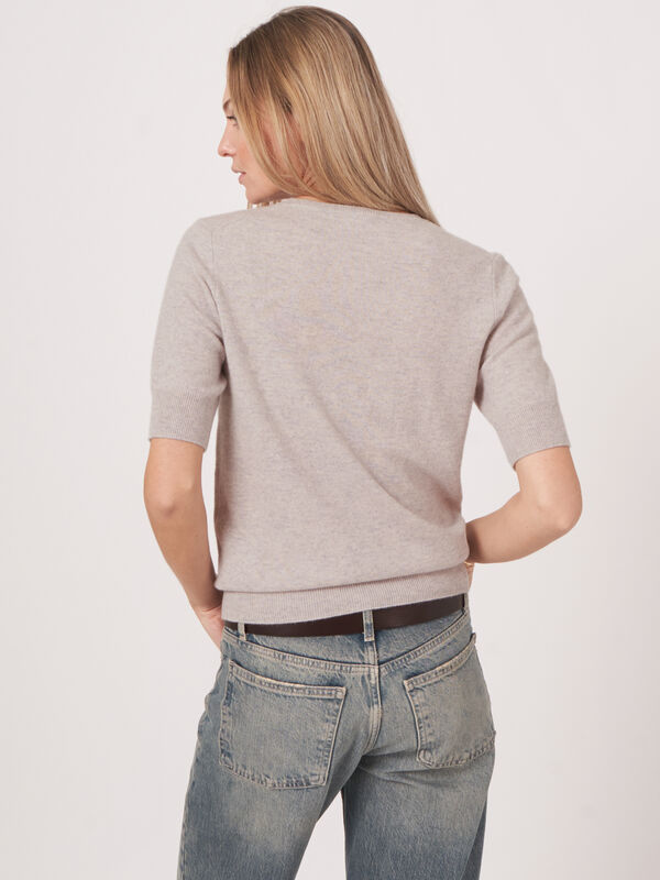 Women’s short sleeve organic cashmere sweater image number 4