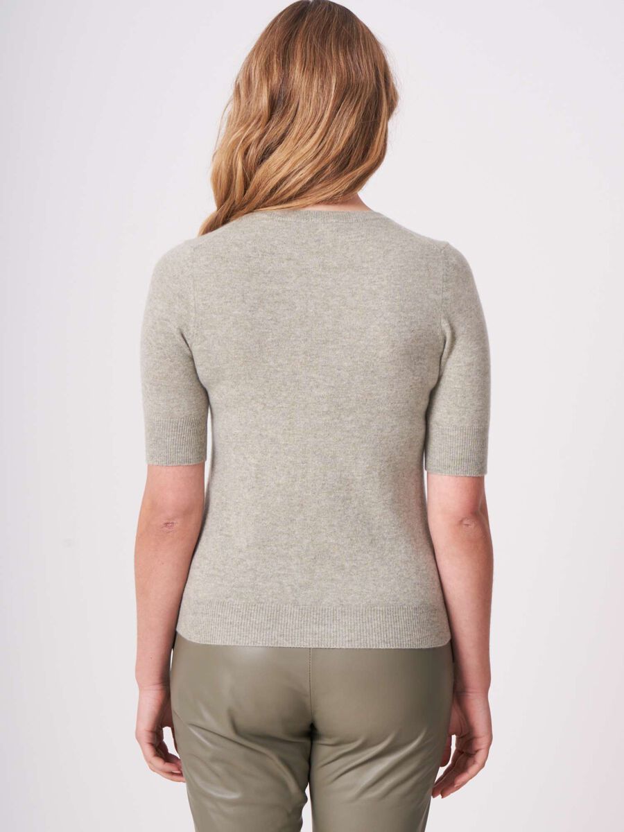 Women&rsquo;s short sleeve organic cashmere sweater image number 1