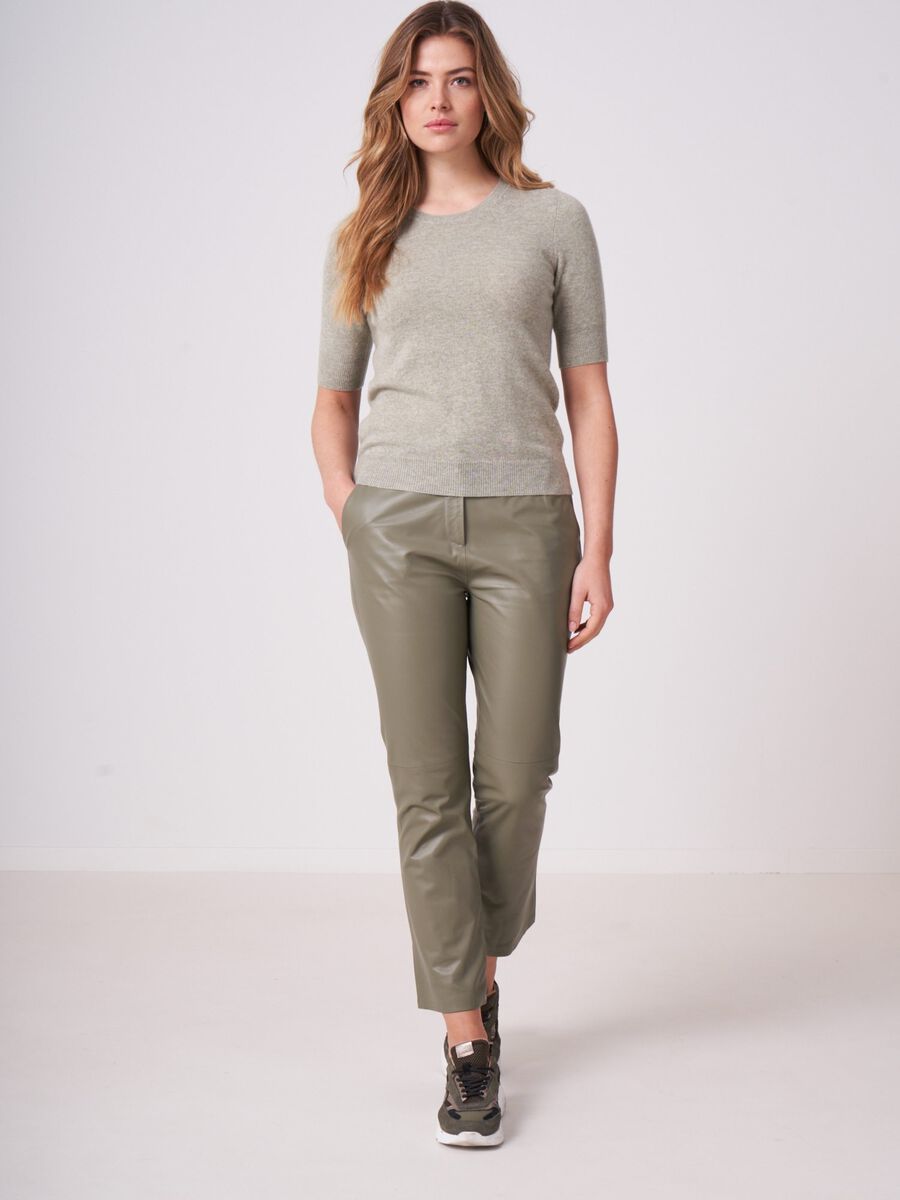 Women&rsquo;s short sleeve organic cashmere sweater image number 3