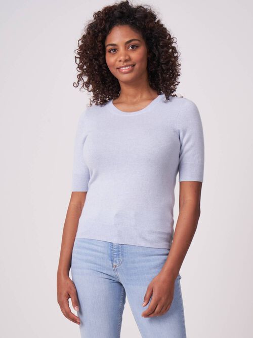 Pull &agrave; manches courtes en cachemire biologique