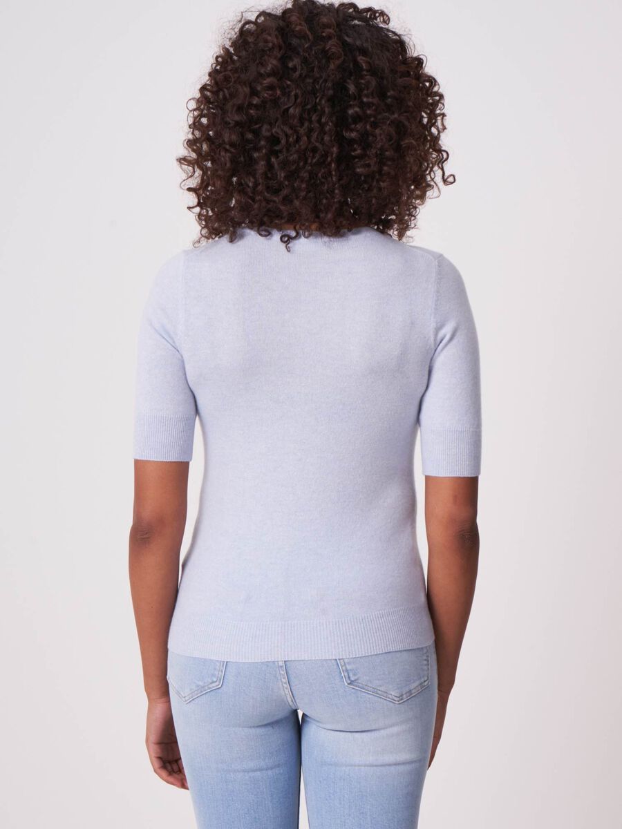 Pull femme en cachemire bio manches courtes image number 1