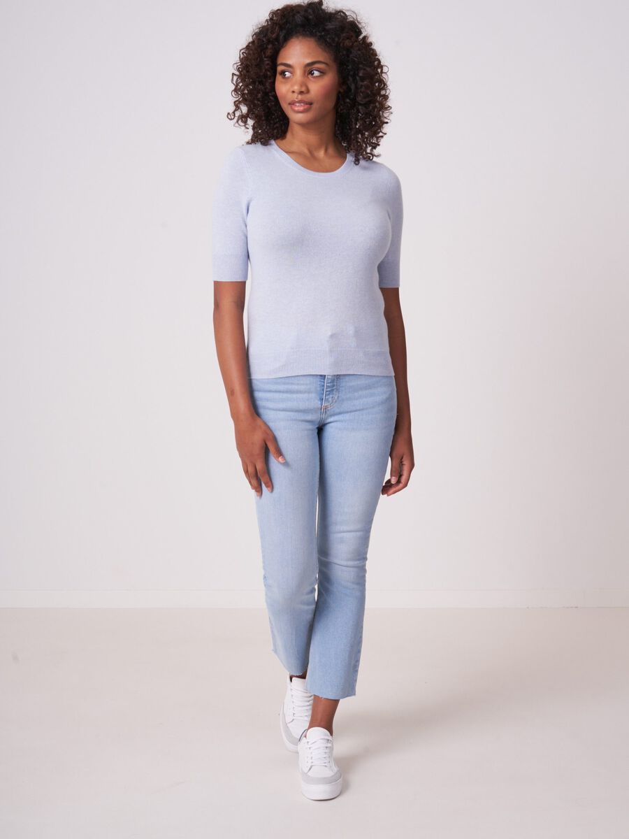 Pull femme en cachemire bio manches courtes image number 3