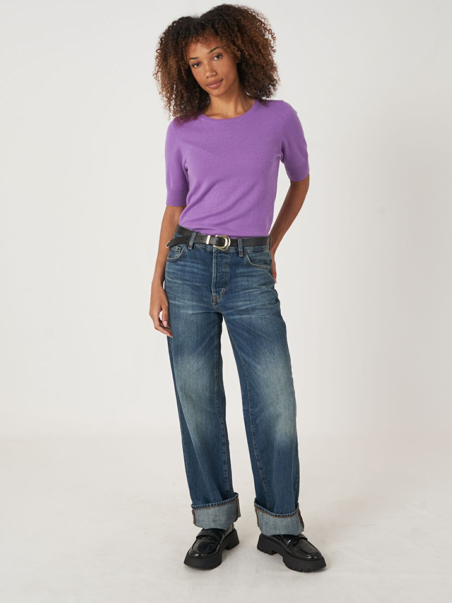 Pull femme en cachemire bio manches courtes image number 4