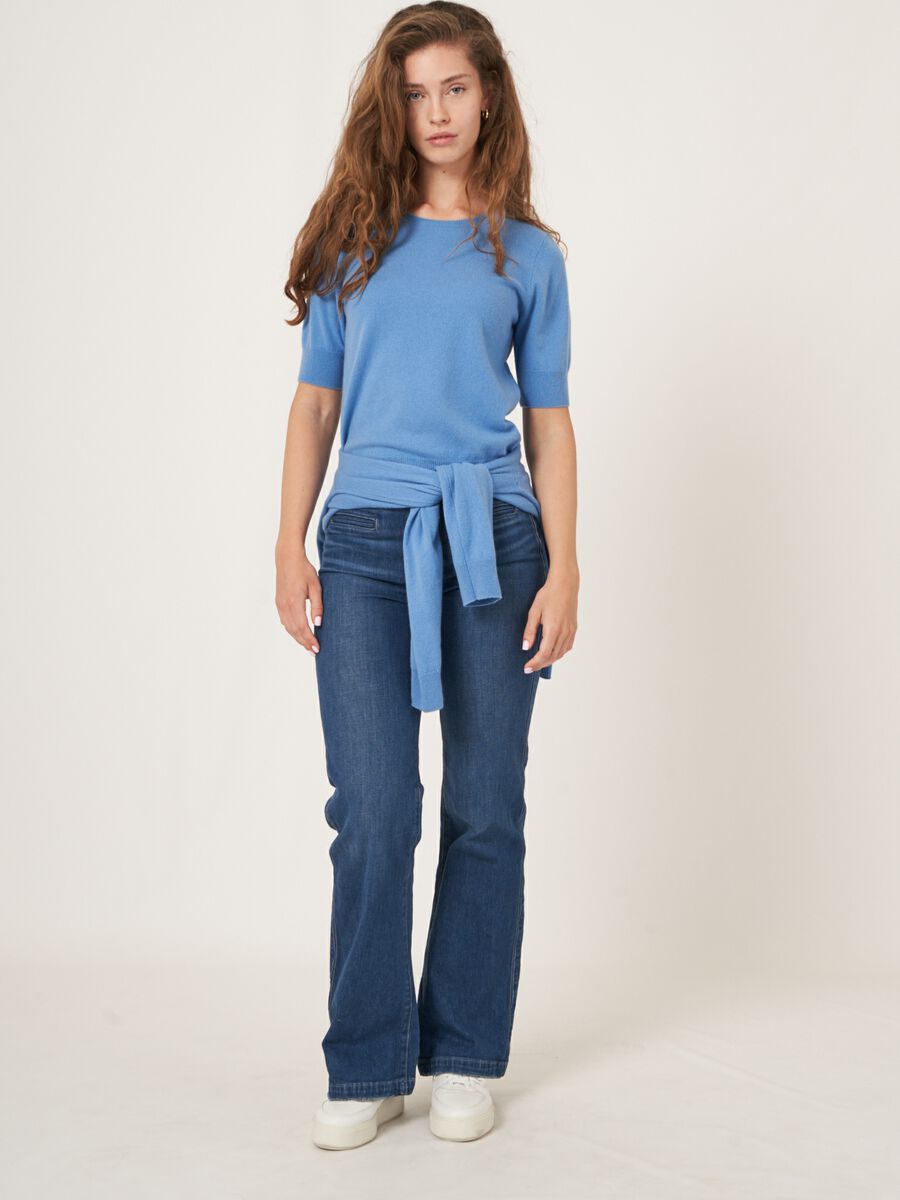 Pull femme en cachemire bio manches courtes image number 5