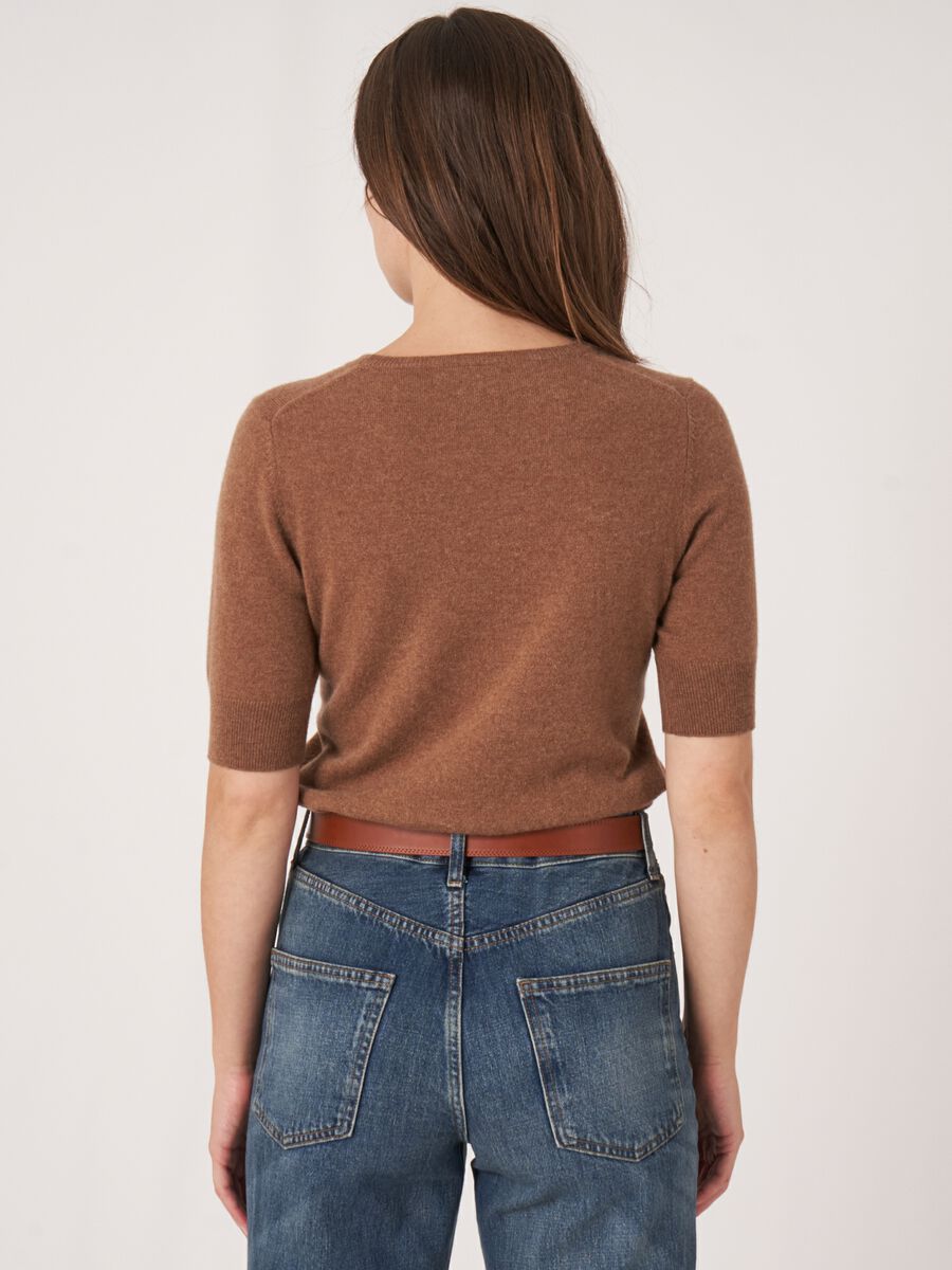 Women&rsquo;s short sleeve organic cashmere sweater image number 1