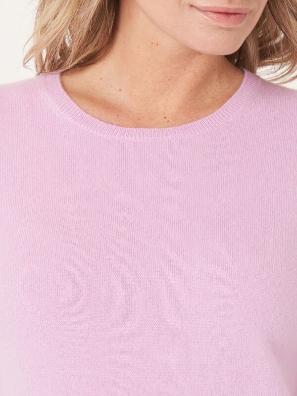 Damen Kurzarm-Pullover aus Bio-Kaschmir, Rundhals image number 2
