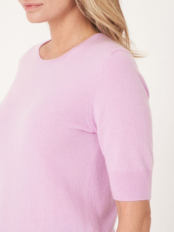 Damen Kurzarm-Pullover aus Bio-Kaschmir, Rundhals image number 3