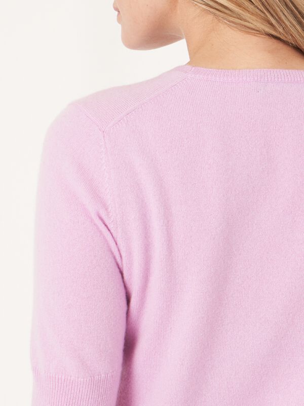 Damen Kurzarm-Pullover aus Bio-Kaschmir, Rundhals image number 4