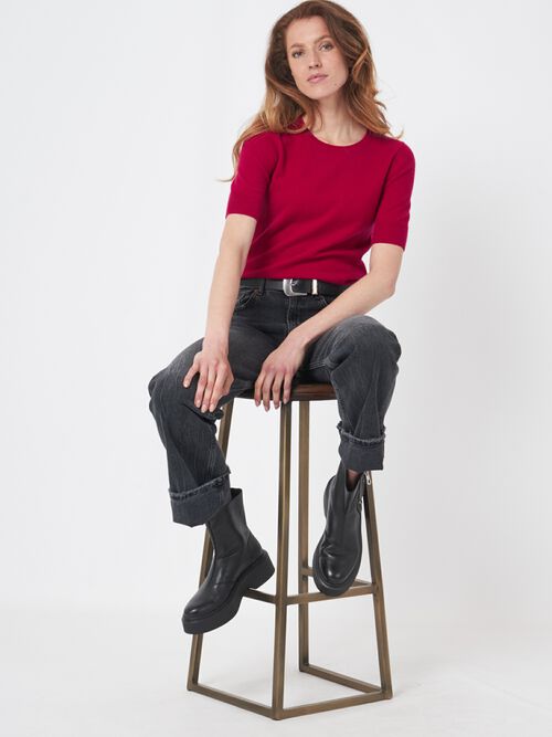 Pull à manches courtes en cachemire biologique