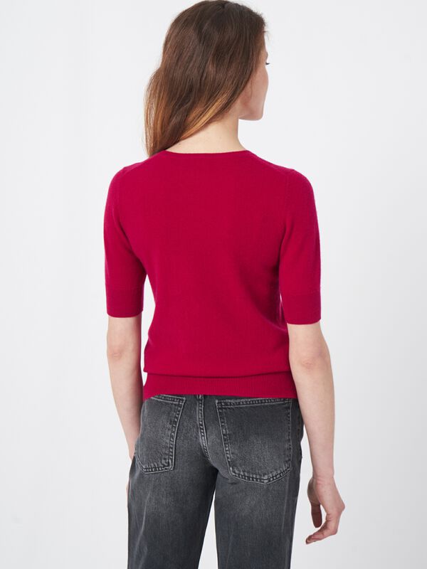 Basic Kurzarm-Pullover aus Bio-Kaschmir image number 3