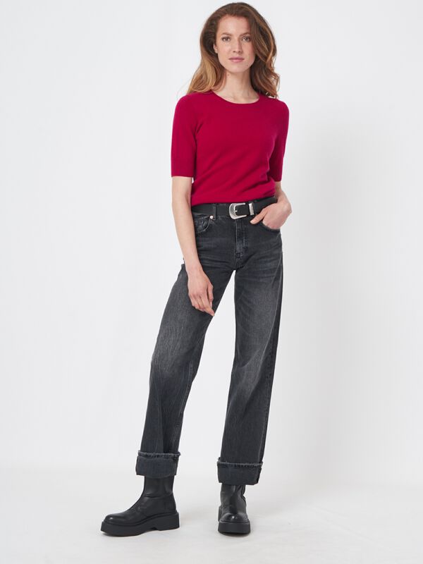 Basic Kurzarm-Pullover aus Bio-Kaschmir image number 4