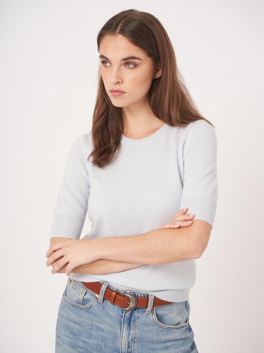 Basic Kurzarm-Pullover aus Bio-Kaschmir image number 0