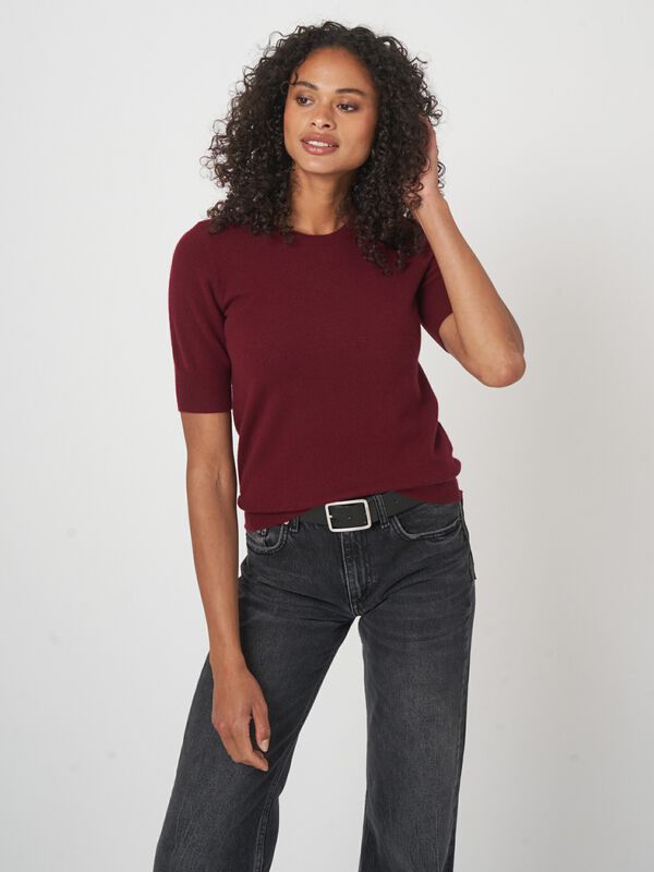 Women’s short sleeve organic cashmere sweater image number 0