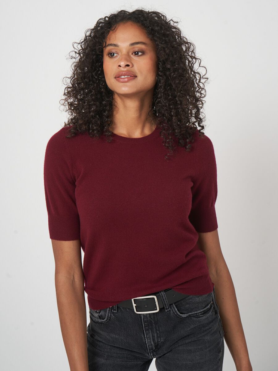 Pull manches courtes en cachemire image number 1