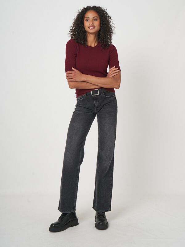 Women’s short sleeve organic cashmere sweater image number 4