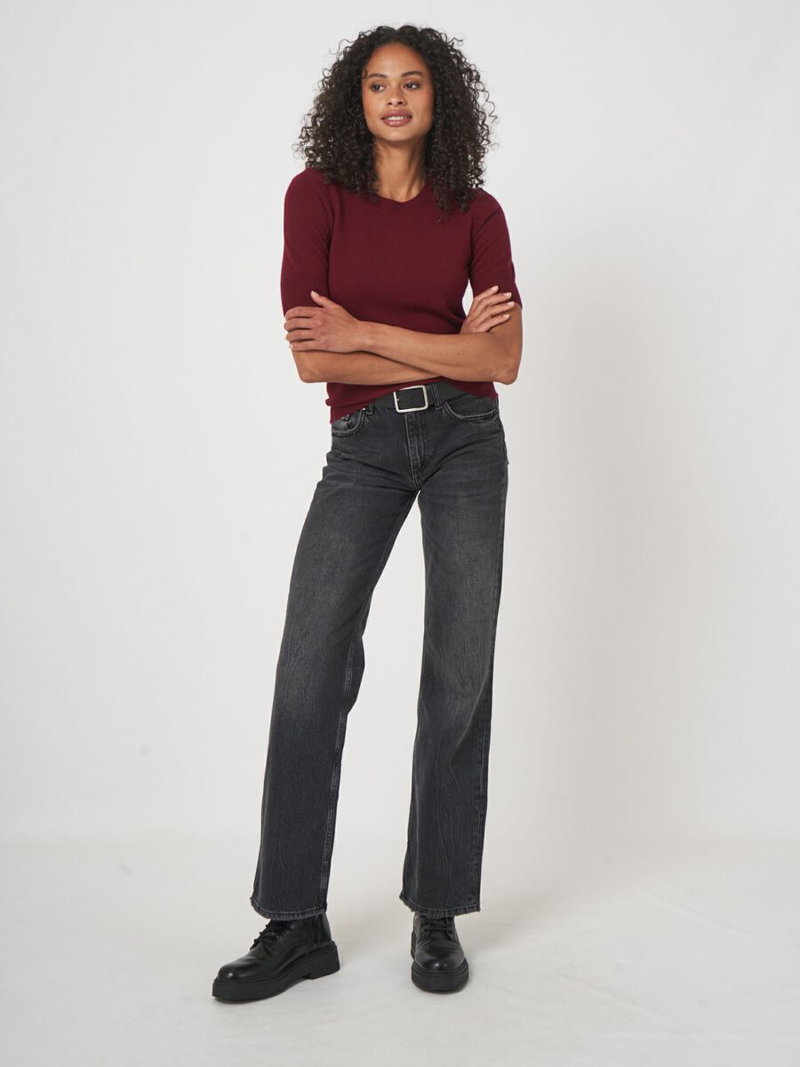 Pull manches courtes en cachemire image number 4