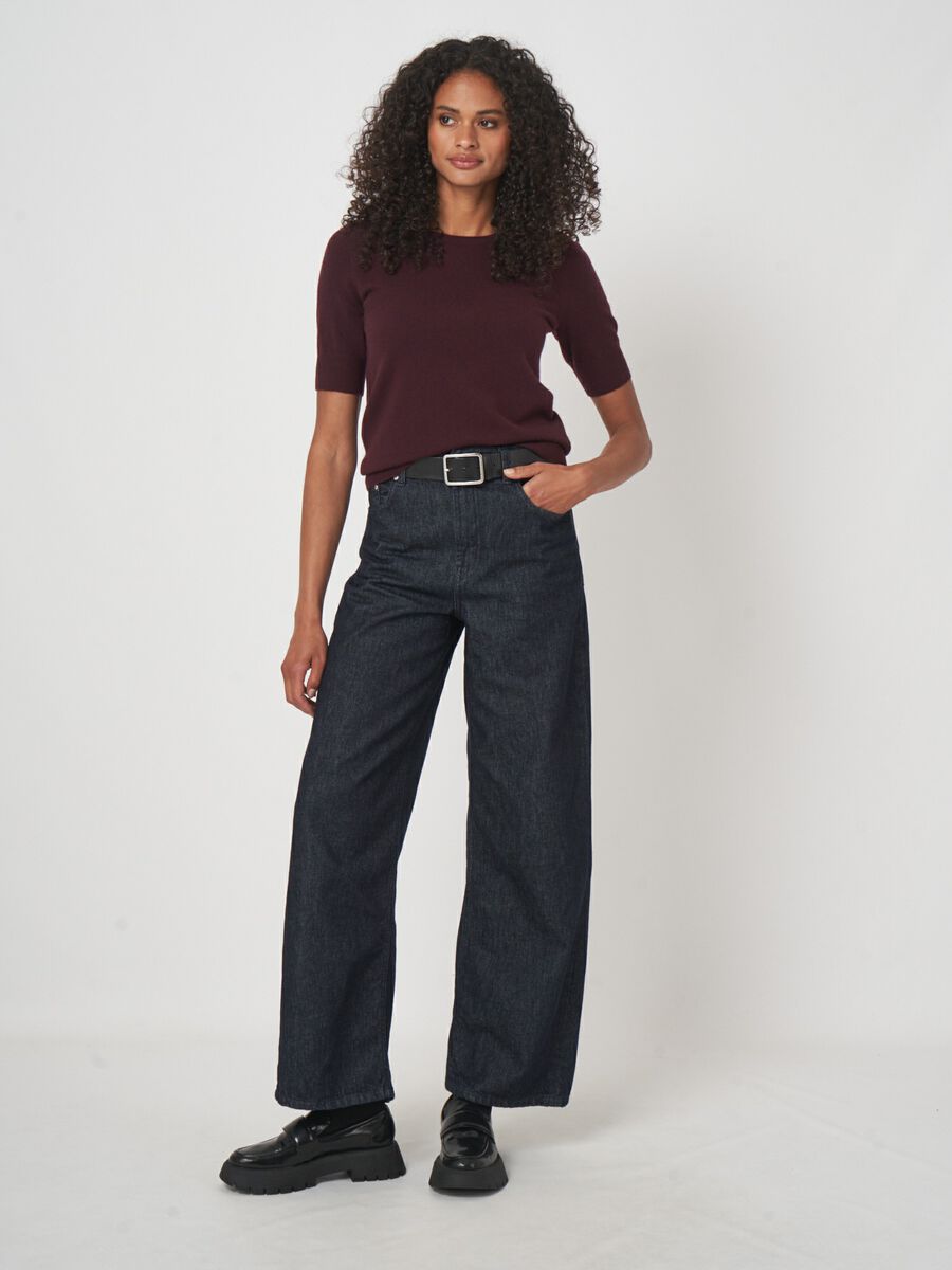 Basic Kurzarm-Pullover aus Bio-Kaschmir image number 3