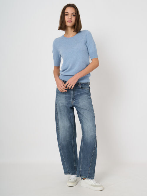 Pull femme en cachemire bio manches courtes