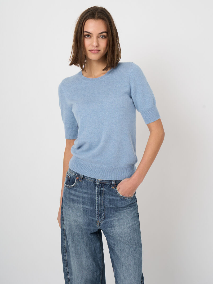 Pull femme en cachemire bio manches courtes image number 3
