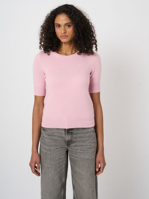 Pull femme en cachemire bio manches courtes
