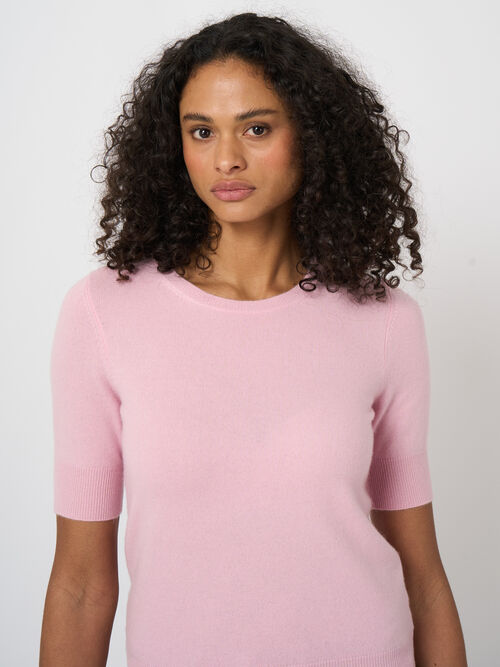 Pull femme en cachemire bio manches courtes