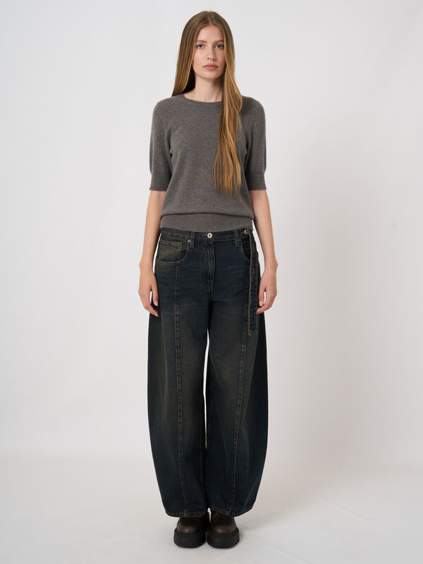 Feinstrick-Kaschmirpullover mit kurzen &Auml;rmeln image number 2