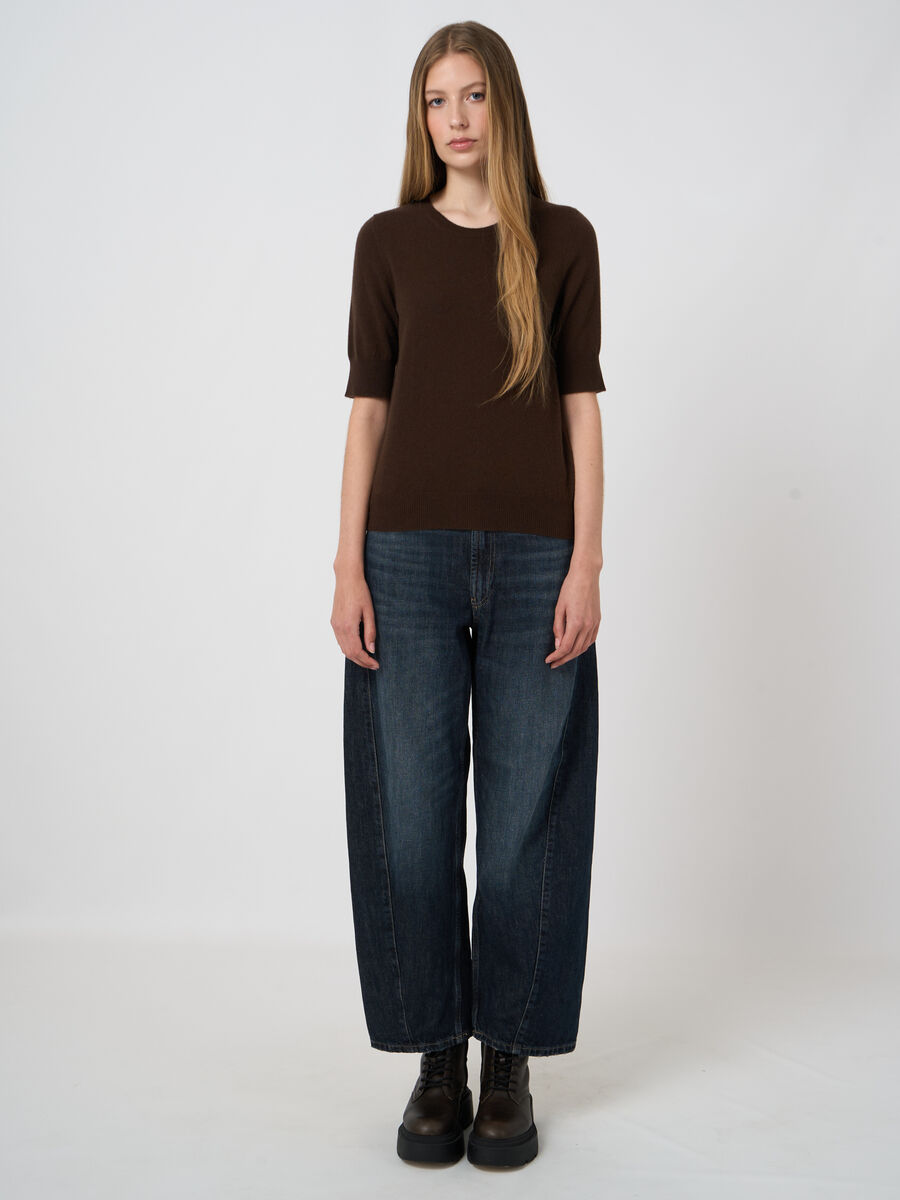 Feinstrick-Kaschmirpullover mit kurzen &Auml;rmeln image number 3