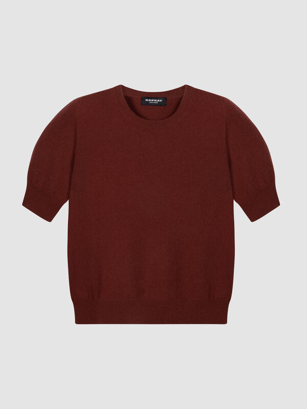 Slim Short-Sleeve Organic Cashmere Sweater image number 0