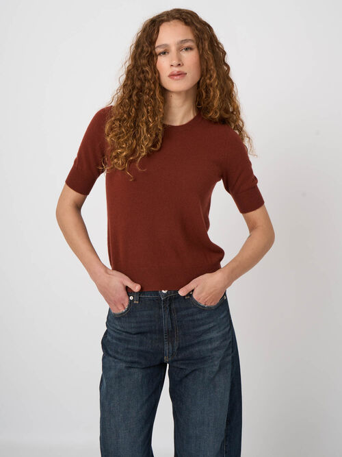 Slim Short-Sleeve Organic Cashmere Sweater