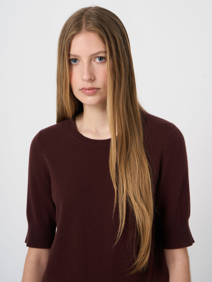 Feinstrick-Kaschmirpullover mit kurzen &Auml;rmeln image number 0