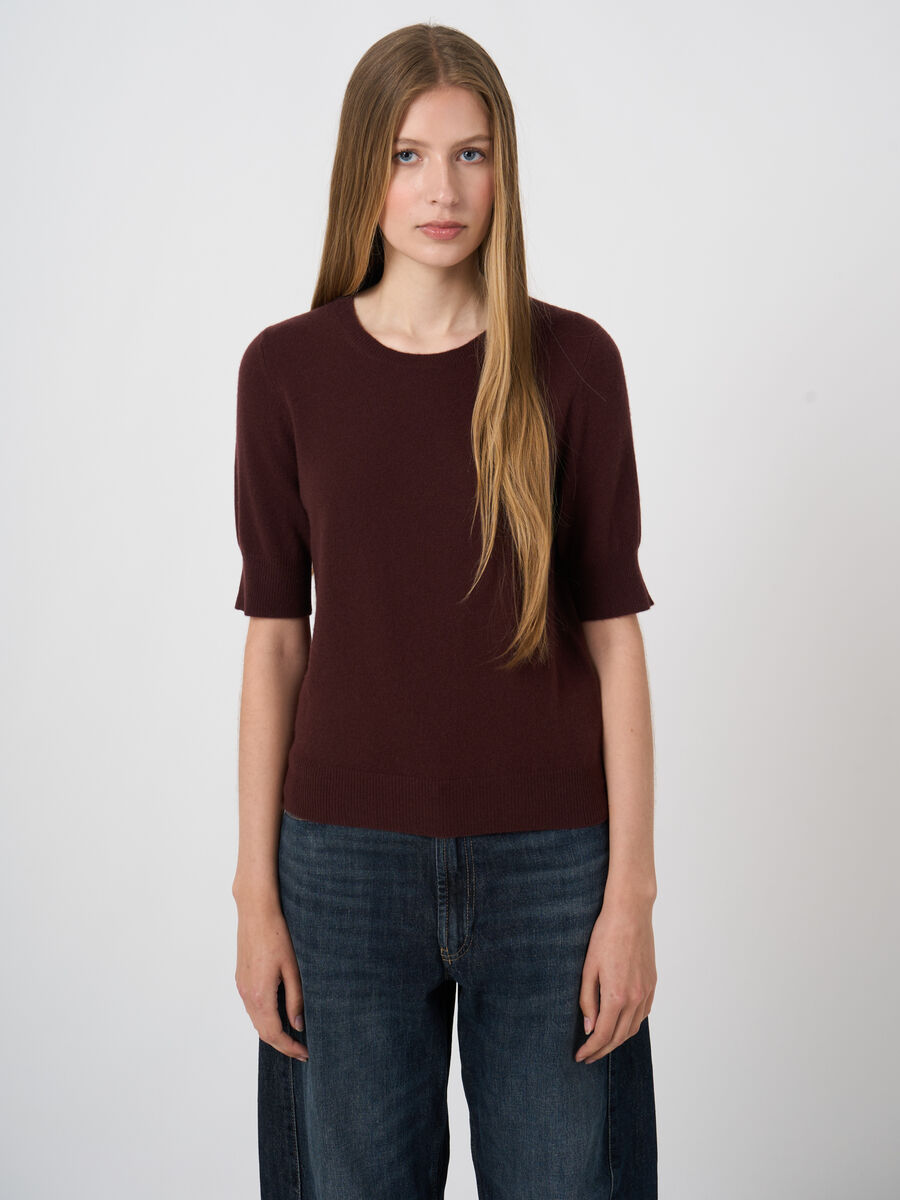 Feinstrick-Kaschmirpullover mit kurzen &Auml;rmeln image number 1