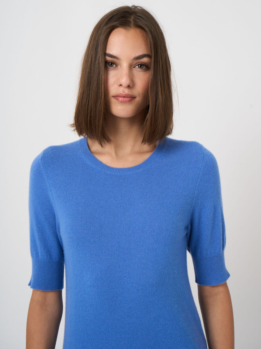 Feinstrick-Kaschmirpullover mit kurzen &Auml;rmeln image number 1