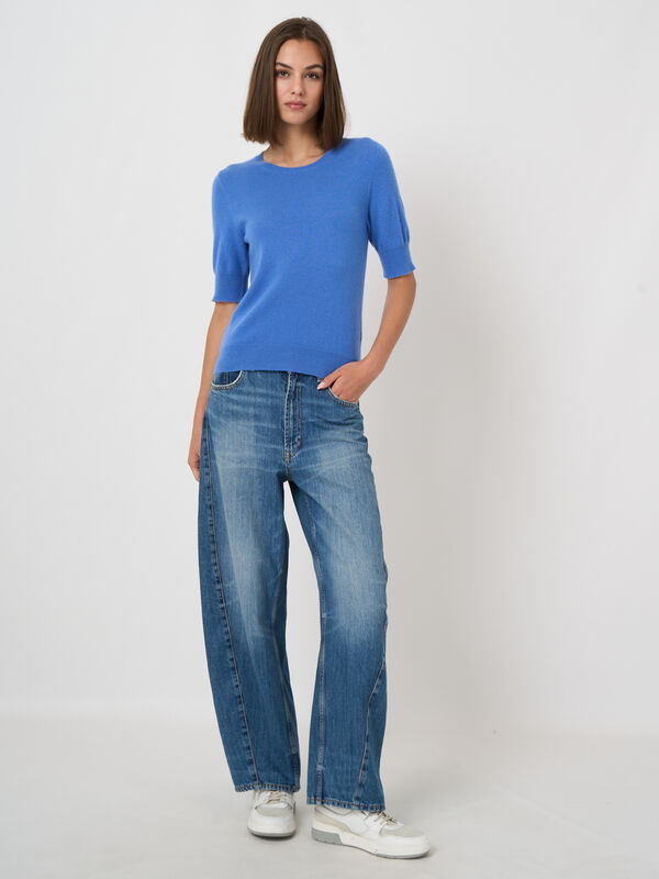 Feinstrick-Kaschmirpullover mit kurzen &Auml;rmeln image number 2
