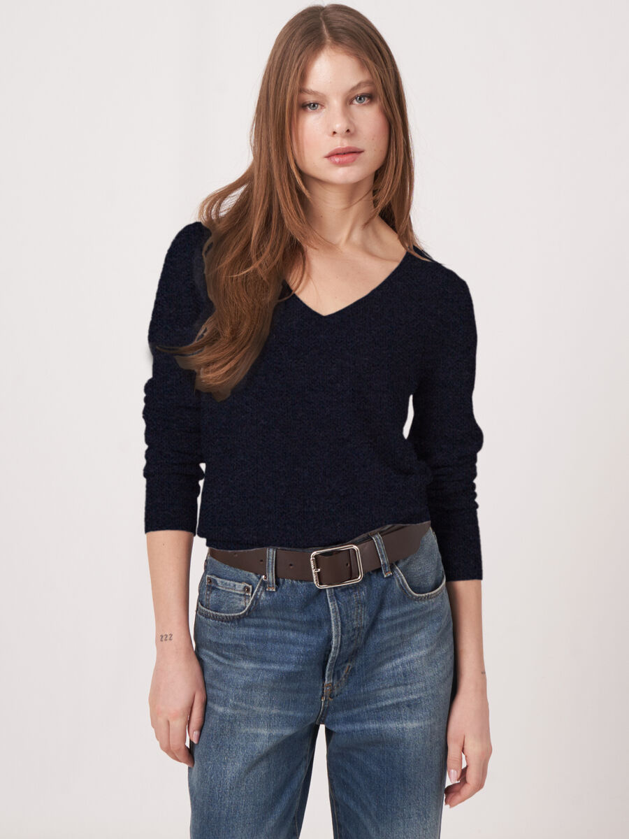 Damestrui met v-hals van organisch kasjmier image number 3
