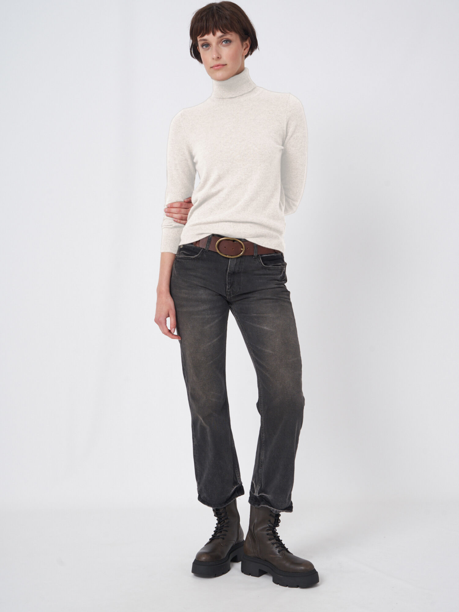 Cashmere trui met rolkraag van organisch cashmere afbeelding