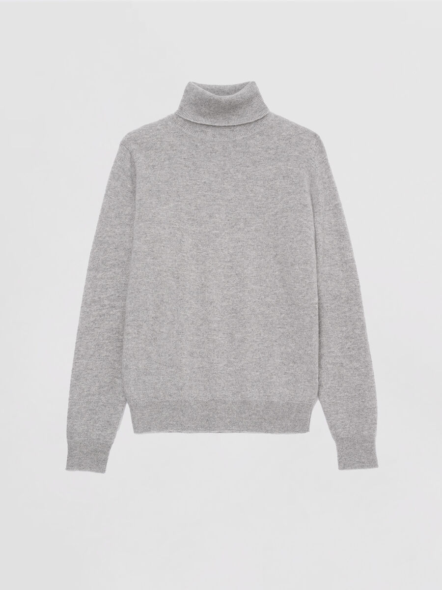 Basic organic cashmere turtleneck sweater image number 4