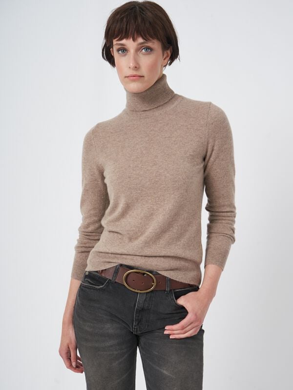 Basic organic cashmere roll neck sweater image number 0