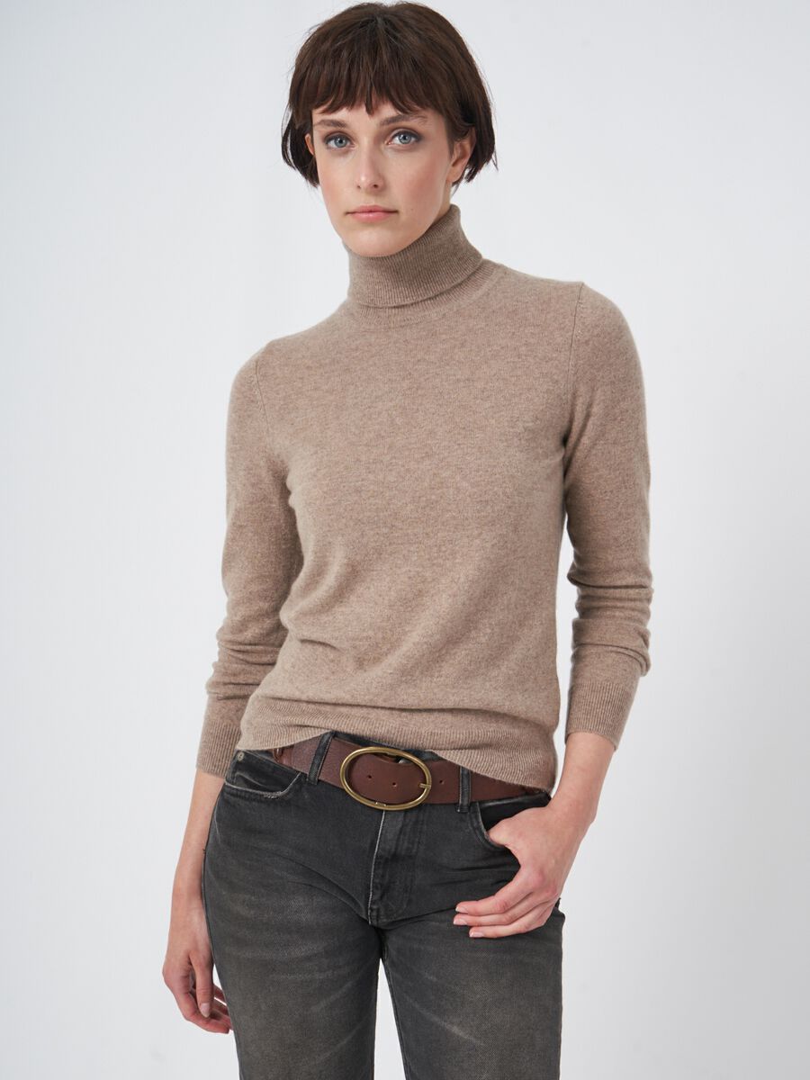 Basic organic cashmere roll neck sweater image number 0