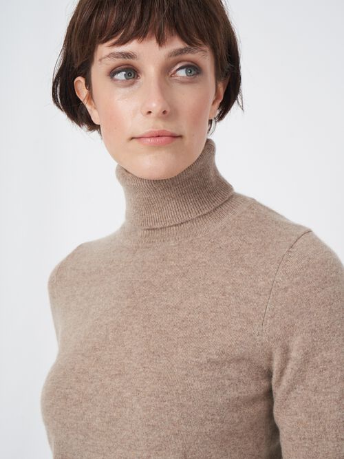 Basic organic cashmere turtleneck sweater